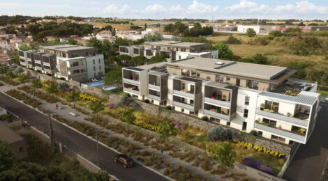 Programme immobilier neuf Perles d'ô - Béziers : Résidence studio–T4 avec cadre verdoyant et confort optimisé proche des espaces naturels (34500) - Référence : 14237