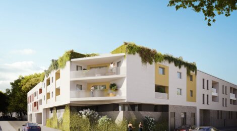 Programme immobilier neuf BLANC COTON - Castelnau-le-Lez : logements neufs près du tramway 2, cadre verdoyant et bornes électriques (34170) - Référence : 8567