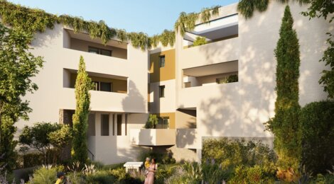 Programme immobilier neuf BLANC COTON - Castelnau-le-Lez : logements neufs près du tramway 2, cadre verdoyant et bornes électriques (34170) - Référence : 8567