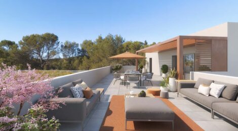Programme immobilier neuf LA DANSE DES PINS - Saint-Clément-de-Rivière : logements neufs sécurisés et verdoyants avec piscine chauffée (34980) - Référence : 15114