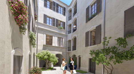Programme immobilier neuf CARRE MITHRAS - Titre : Nîmes : logements neufs sécurisés et verdoyants proche des commodités (30000) - Référence : 14771