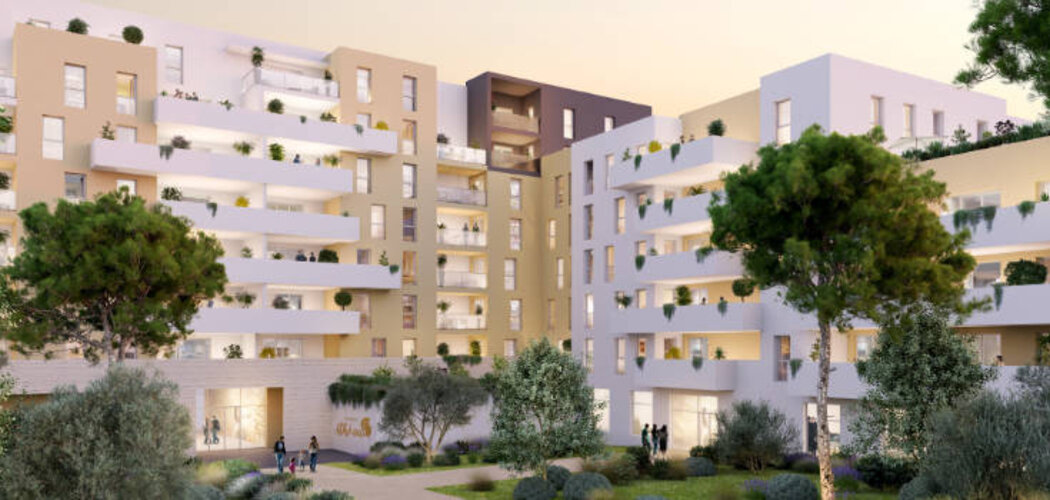 Programme immobilier neuf ATHENA - Béziers : Résidence studio–T4 avec cadre commerçant et confort optimisé proche des transports (34500) - Référence : 14534