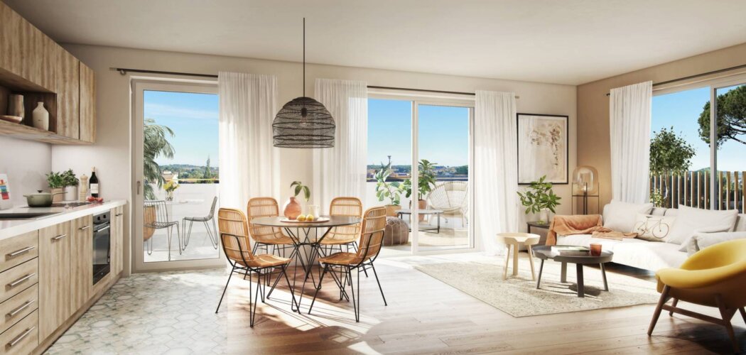 Programme immobilier neuf MITHASA - Castelnau-le-Lez : logements neufs écoresponsables face au parc de Verchant (34170) - Référence : 7368