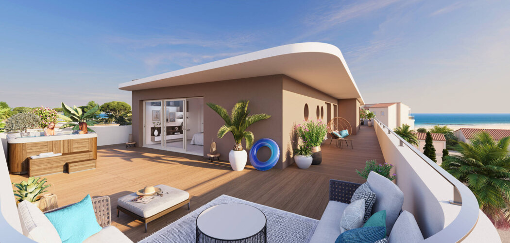 Programme immobilier neuf la résidence des roches - Grau d'Agde : logements neufs sécurisés et verdoyants proche des plages (34300) - Référence : 7900