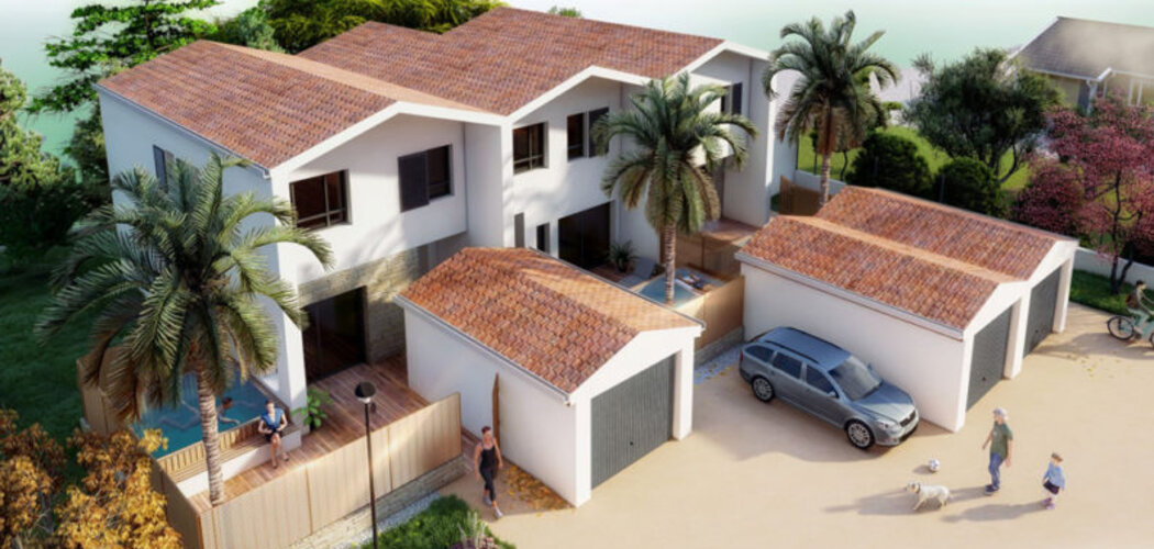 Programme immobilier neuf la patio de l'arbousier - Langlade : logements neufs T2–T3 avec piscine et jardin près de Nîmes (30980) - Référence : 11678