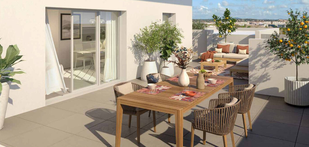 Programme immobilier neuf TIZIANO - Montpellier attiques avec terrasse proche parc et mobilités douces (34000) - Référence : 17479