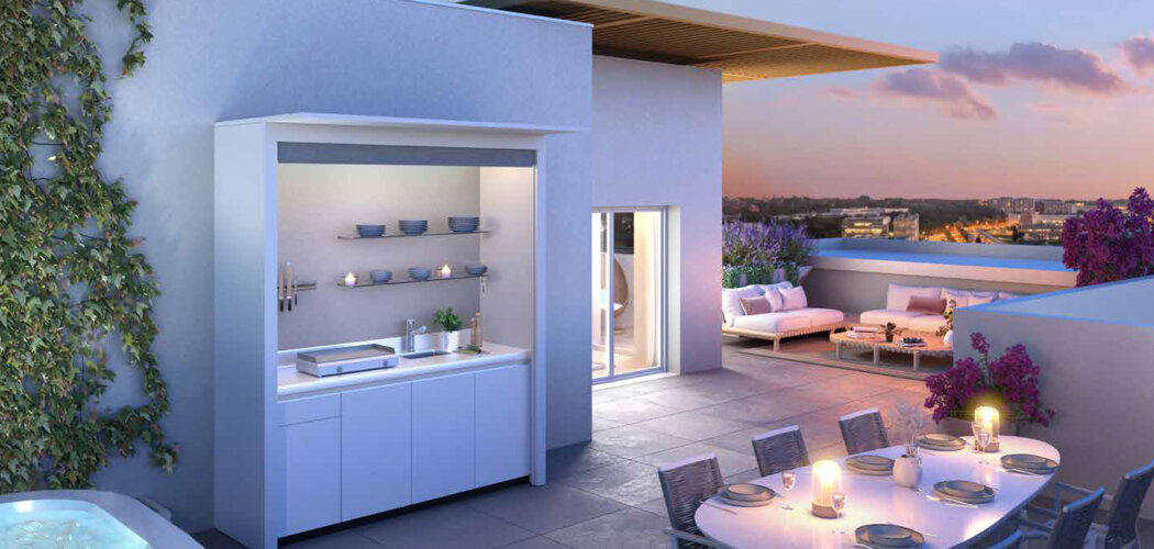 Programme immobilier neuf TIZIANO - Montpellier attiques avec terrasse proche parc et mobilités douces (34000) - Référence : 17479