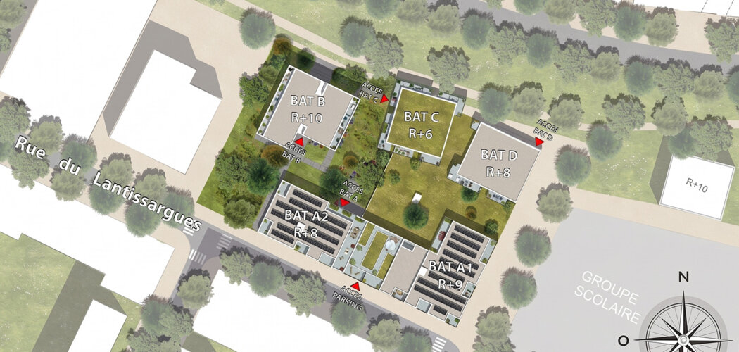 Programme immobilier neuf Terra Alba - Montpellier logements du 2 au 4 pièces à 14 minutes des plages (34000) - Référence : 17800