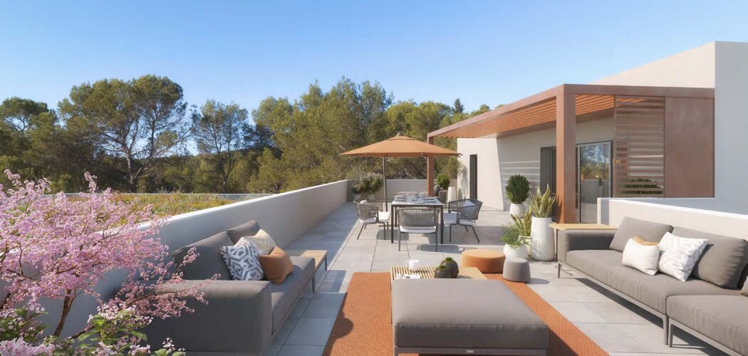 Programme immobilier neuf LA DANSE DES PINS - Saint-Clément-de-Rivière : logements neufs sécurisés et verdoyants avec piscine chauffée (34980) - Référence : 15114
