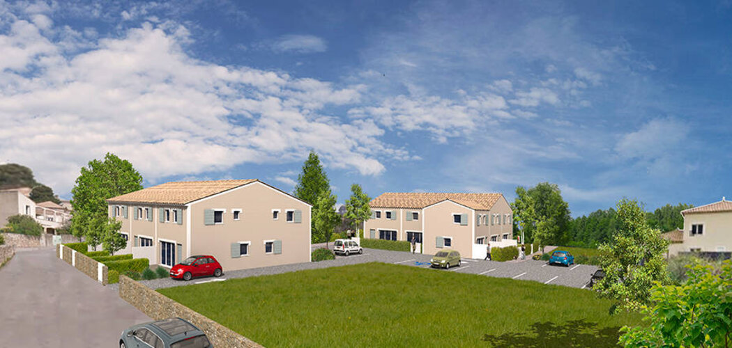 Programme immobilier neuf LES BASTIDES DES HORTS - Saussan : Résidence T3–T4 avec cadre provençal et confort familial proche des plages (34570) - Référence : 5417