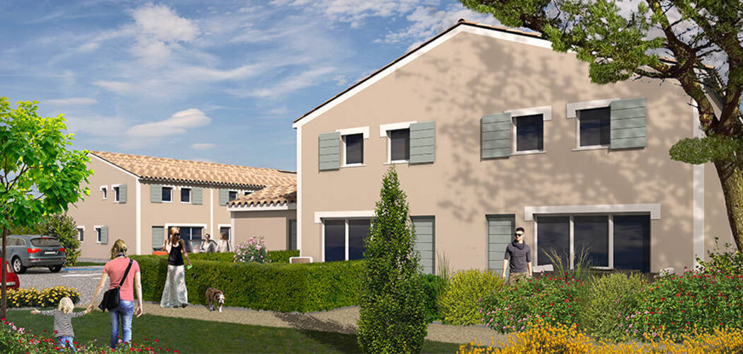 Programme immobilier neuf LES BASTIDES DES HORTS - Saussan : Résidence T3–T4 avec cadre provençal et confort familial proche des plages (34570) - Référence : 5417