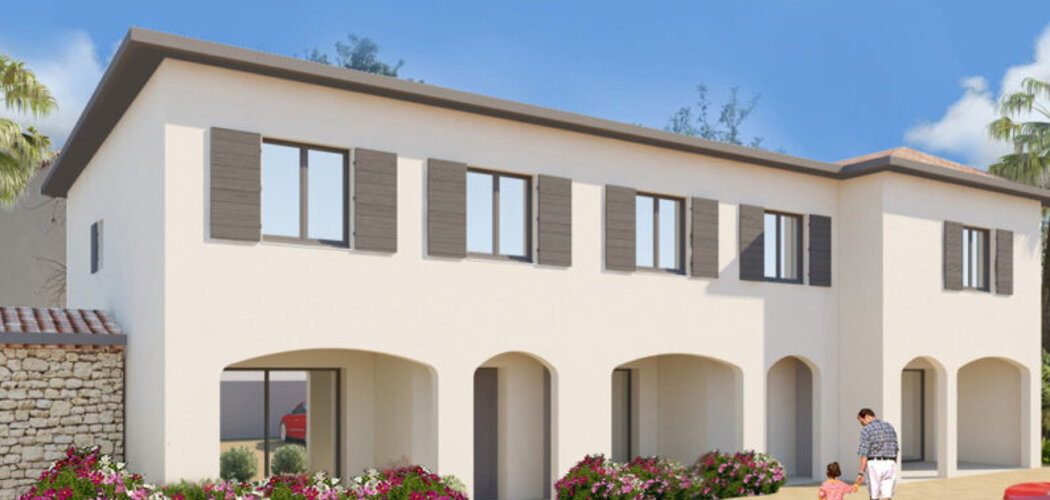 Programme immobilier neuf les arcades du rezil - Uchaud : villas neuves T4 en duplex dans un cadre naturel (30620) - Référence : 11679