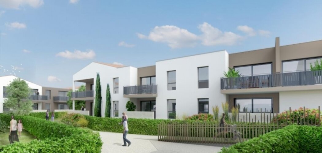 Programme immobilier neuf HERACLES - Vergèze : résidences neuves T2-T4 avec terrasses et ascenseur en centre-ville (30310) - Référence : 11952